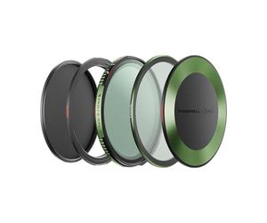 Freewell xBrandon Li 82mm Kit Básico Variable ND/CPL 1-10 Paradas con ND32 | Tapas Frontales y Traseras, Anillo Base de 82mm, Filtro Magnético + de Bloqueo para Vídeo y Fotografía