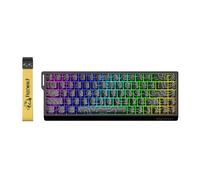 FREEWOLF S68 PRO Teclado para juegos RGB, inalámbrico/2.4G con Bluetooth | Teclado compacto de 68 teclas de modo triple, perfil de cereza, 26 teclas antifantasma, altura ergonómica. Iluminación RGB de