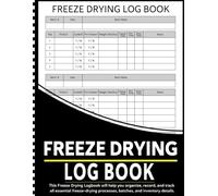 Freeze Drying Log Book: Home Freeze Drying Log With Food Batch Schedules, Record Your Freeze Drying Maintenance, Activities