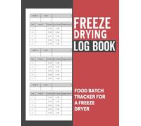 Freeze Drying Log Book: Home Freeze Drying Log With Food Batch Schedules, Record Your Freeze Drying Maintenance, Activities