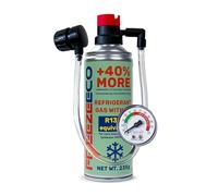 FREEZEECO HOBBY, sustituto r134a, Sellador, refrigerante para aire acondicionado de automóviles, equivalente a 660 g, 1 lata, 2 en 1, 235g, con Manguera integrada con manómetro y Adaptador