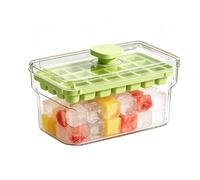 Freezer Ice Trays - 34 Grids Reusable With Lid And Bin | Food Grade Press Type Ice Molds For Whiskey, Cocktail, Beer, Chilling Drinks, Coffee, Juice, Home, Summer Party