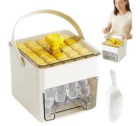 Freezer Ice Trays, 5.91x5.90x5.12 Inches Large Capacity Ice Tray with Lid, Food-Grade Reusable Cooling Block Mold, Press to Release for Milk, Coffee, Tea, Wine, Cocktail, Drinks