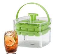 Freezer Mold Tray, Press Tray with Lid & Removable Bin, Practical Cube Maker for Home and Bar, Kitchen Tool for Coffee Cocktails Whiskey Chilled Beverages Soft Drinks Party Entertaining