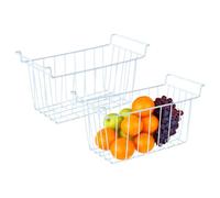 Freezer Organizer Bin, Bottom Freezer Bins for Meats, Ice, Veggies, Pantry Food Storage Container for Home, Apartment, Farmhouse, Restaurant, Space-Saving Design 45x24.5x20cm