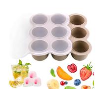 Freezer Tray, Freezer Cube, 7.4x7.4x1.77 Inches with Lid 9 Grid Reusable, Storage Container for Breastmilk, Fruit, Soup, Purees, Snacks, Homemade Meal Prep and Fridge