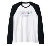 Freezin' Season Winter Vibes, acogedora y Divertida Camiseta Manga Raglan