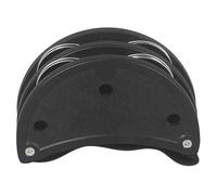 Frefgikty 1 caja de percusión con campanas de acero, pedal de sonajero, color negro