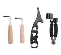 Frefgikty 1 juego de ensanchador de cuerdas de guitarra, llave hexagonal de metal, multifuncional, enrollador de cuerdas para guitarra, color