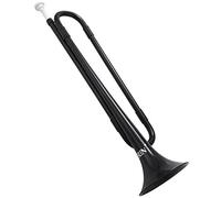 Frefgikty B Flat Bugle Trompeta de caballería de plástico respetuoso con el medio con boquilla para banda escolar estudiante color negro