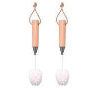 Frefgikty Cepillo de limpieza de copas de vino, cepillo de cerdas de espuma antiarañazos con asas de madera, 2 unidades
