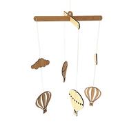 Frefgikty Globo de aire caliente de madera para colgar en la pared, adornos de pared para cama de , campana INS estilo nórdico, decoración de habitación de niños, accesorios de fotos