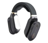 Frefgikty Mini ventilador portátil de aire acondicionado para el cuello, recargable, pequeño ventilador sin aspas, ventilador silencioso USB, enfriador de aire (negro)