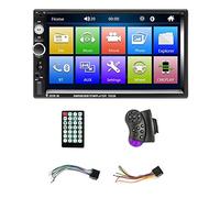 Frefgikty Reproductor de audio estéreo de coche con Bluetooth y MP5 de 7 pulgadas, doble DIN, USB, FM, radio multimedia, compatible con sincronización de teléfonos móviles