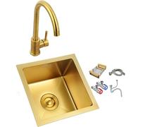 Fregadero bajo encimera de acero inoxidable para caravana y despensa, integrado, 55 x 40 x 21,5 cm, incluye accesorios Clete, duradero y fácil de instalar, ideal para cocina y uso al aire libre