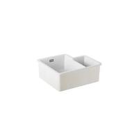 Fregadero blanco de una cubeta y media 60x52 cm ideal para cocinas modernas Valet de Unisan - Con sifón
