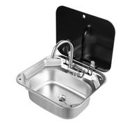 Fregadero Camping Car de Acero Inoxidable 304 Kit de Lavabo de Caravana con Diámetro de Drenaje de 4 cm Fregadero Camping RV con Espesor de la pared del fregadero de 4 mm Con Cojín Silencioso