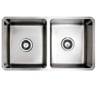 Cata 02607101 Fregadero Bajo Encimera CB-2, 2 Cubetas Cuadradas, 785x450, Acero Inox