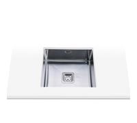 Edesa | Fregadero Bajo Encimera | Modelo MAKALU BE 45x40 1C R-10 | 1 Cubeta Cuadrada | Fregadero de Cocina 20 cm de Profundidad | Ancho de 60 cm | Acabado en Acero Inoxidable