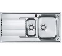 Fregadero cocina franke smart sobre encimera 2 senos + escurridor 100x100 cm acero inox mueble a partir de 60 cm