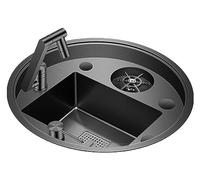 Fregadero Cocina, Fregadero de Cocina, Gunmetal Grey Round Invisible Sink, Home Center Bar Sink