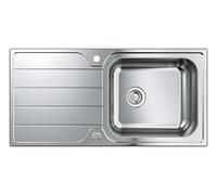 Fregadero cocina grohe k500 sobre encimera 1 seno + escurridor 100x50 cm acero inox mueble a partir de 55 cm