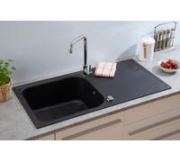 Fregadero Cocina Integrado Granito 100x50 Negro respekta Orlando
