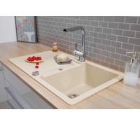 Fregadero Cocina Integrado Granito 86 x 50 Vainilla Crema respekta Austin