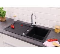 Fregadero Cocina Integrado Granito Lavabo 86 x 43 Negro respekta Atlanta