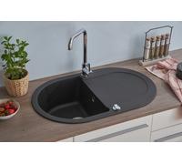 Fregadero Cocina Integrado Lavabo Granito 79x50 Negro respekta Phoenix