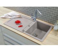 Fregadero Cocina Integrado Lavabo Granito 86 x 50 Gris respekta Austin