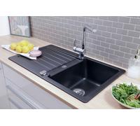 Fregadero Cocina Integrado Lavabo Granito 86 x 50 Negro respekta Austin
