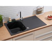 Fregadero Cocina Integrado Lavabo Granito 86 x 50 Negro respekta Orlando