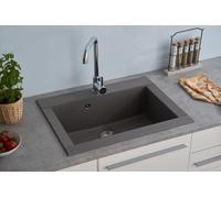 Fregadero Cocina Integrado Lavabo Granito Mineralite 66 x 50 Gris respekta Ohio