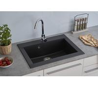 Fregadero Cocina Integrado Lavabo Granito Mineralite 66 x 50 Negro respekta Ohio