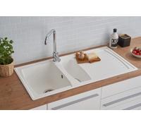 Fregadero Cocina Lavabo Granito Mineralite 100 x 50 Blanco respekta Boston