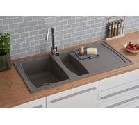 Fregadero Cocina Lavabo Granito Mineralite 100 x 50 Gris respekta Boston