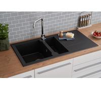 Fregadero Cocina Lavabo Granito Mineralite 100 x 50 Negro respekta Alineo