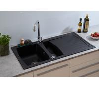 Fregadero Cocina Lavabo Granito Mineralite 100 x 50 Negro respekta Boston