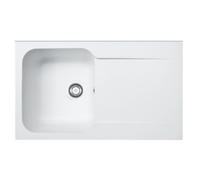 Fregadero cocina mepamsa kite sobre encimera 1 seno + escurridor 86x86 cm resina blanco mueble a partir de 45 cm