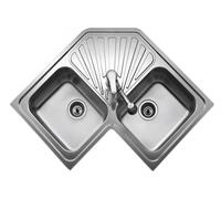 Fregadero Teka Angular 2C SF - Acero inoxidable, 2 cubetas, encastrable