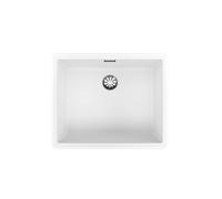 Fregadero cocina teka radea sobre/bajo encimera 1 seno con sifón 45.6x55.6 cm granito blanco mueble a partir de 60 cm