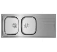 Fregadero cocina teka universe sobre encimera 2 senos + escurridor 50x116 cm acero inox mueble a partir de 80 cm