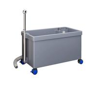 Fregadero comercial con botón de drenaje para uso industrial y de lavandería