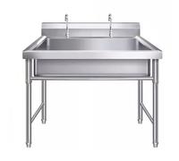 Fregadero Comercial de Acero Inoxidable con Grifo for Lavabo de Verduras Fregadero Alargado de Acero Inoxidable Fregadero Resistente Fregadero de Uso Independiente Gran Capacidad de Almacenamiento