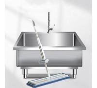 Fregadero Comercial De Acero Inoxidable For Fregonas, De Pie, Multiusos, For Interiores Y Exteriores. Ideal For Garajes, Cubos De Fregona Domésticos, Lavanderías(40x60cm/15.7x23.6in)