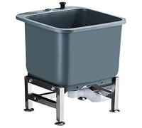 Fregadero comercial de montaje en suelo para lavandería y baño, fregadero multiusos al aire libre con drenaje, gris, 40 cm, ideal para hoteles y restaurantes