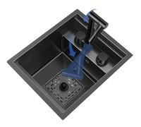 Fregadero Compacto Oculto De Acero Inoxidable Con Grifo - Fregadero Para Barra De Cocina, Lavaplatos Para Cafeterías De Caravanas, Fregadero Invisible Lavarse Las Manos(Sink+faucet B,32 * 39 * 23cm)