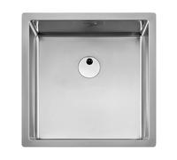 Fregadero con forma cuadrada de 45 cm fabricado en acero inoxidable Praga Roca - Sin accesorios / Con sifón salvaespacio