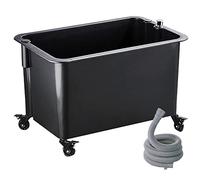 Fregadero con fregona para piscina, bañera de lavandería de pie, fregadero profundo para baño y piscina, manguera de drenaje de 1 m incluida, estadística de lavado versátil para limpieza y uso